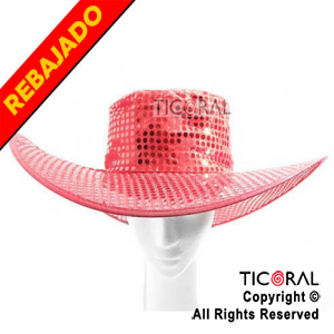 SOMBRERO CAPELINA ROJO LENTEJUELA HS2807-6 x 1