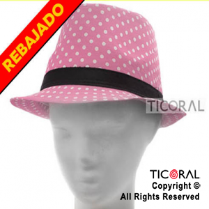 SOMBRERO GUAPO ROSA C/LUNARES BLANCOS HS5288-1 x 1