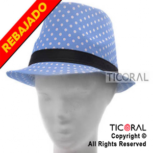SOMBRERO GUAPO CELESTE C/LUNARES BLANCOS HS5288-2 x 1