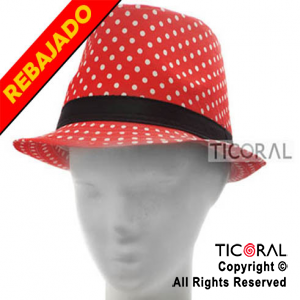 SOMBRERO GUAPO ROJO C/LUNARES BLANCOS HS5288-3 x 1