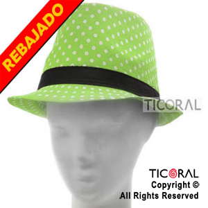 SOMBRERO GUAPO VERDE MANZANA C/LUNARES BLANCOS HS5288-4 x 1