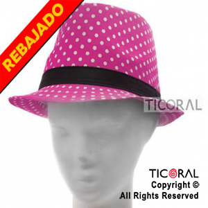 SOMBRERO GUAPO FUCSIA C/LUNARES BLANCOS HS5288-5 x 1