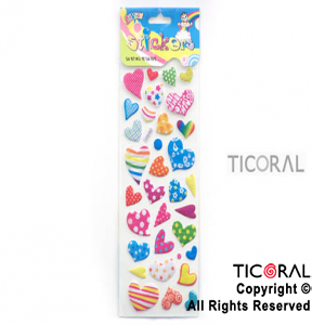 STICKER CORAZONES RELIEVE BRILL HS5130-1 x 12