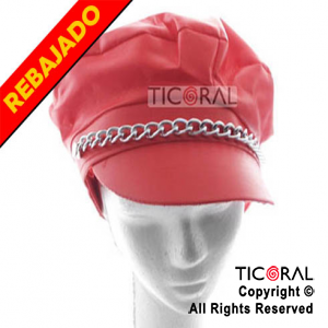 SOMBRERO BOINA CON CADENA ROJA HS2802-1 x 1