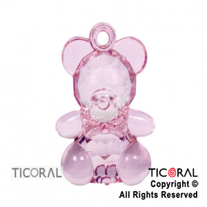 OSO CRISTAL ROSA FACETADO 3cm x 2 cm HS6124-1 X 12