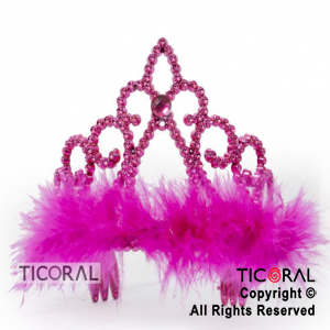 TIARA CON PLUMA FUCSIA HS6371-3 x 1