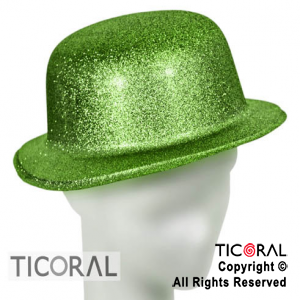 SOMBRERO BOMBIN VERDE MANZANA FLUO GIBREADO PLASTICO HS7018 X 1