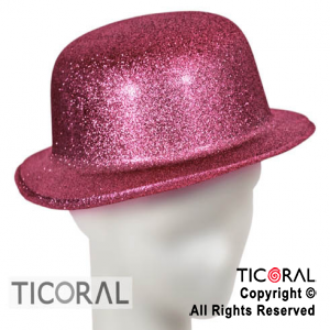 SOMBRERO BOMBIN ROSA FLUO GIBREADO PLASTICO HS7019 X 1