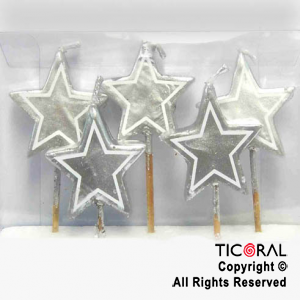 VELA SET ESTRELLAS PLATA HS7196-2 X 5 x 1