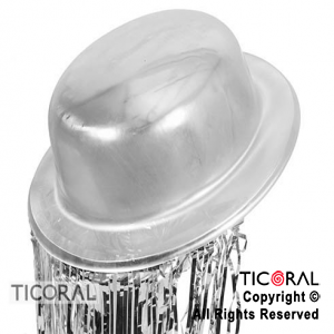 SOMB HS7030 BOMBIN METALIZADO PLATA CON FLECO TINSEL PLASTICO X 5