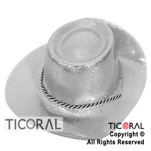 SOMBRERO VAQUERO HOLOGRAFICO PLATA PLASTICO HS7141 X 5