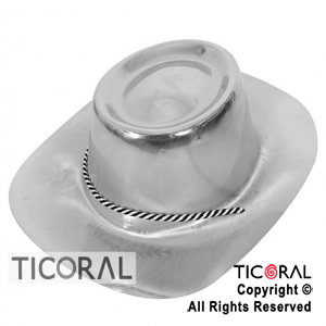 SOMBRERO VAQUERO METALIZADO PLATA PLASTICO HS7138 X 5