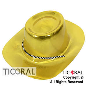 SOMBRERO VAQUERO METALIZADO ORO PLASTICO HS7137 X 5