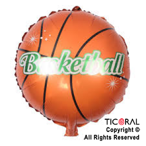 GLOBO MYLAR REDONDO 18  PELOTA BASKET ENVASADO HS7958-M-2 X 1