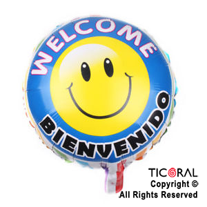 GLOBO MYLAR REDONDO 18 BIENVENIDO-WELCOME ENVASADO HS7958-L X 1