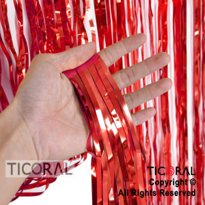 CORTINA METALIZADA (IP)  ROJA 2.2MT X 80CM x 1