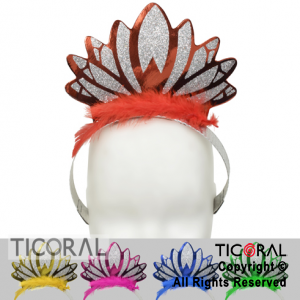 TIARA VINCHA CON PLUMA DISE?O PRINCESA CON GIBRE HS7510 x 6