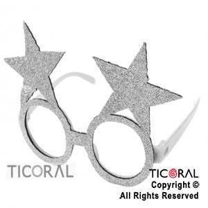 ANTEOJO GIBREADO CON ESTRELLA PLATEADO HS7659-1 X 1