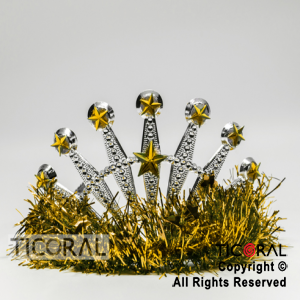 TIARA TINSEL PLATA CON ORO HS7975-1 x 1