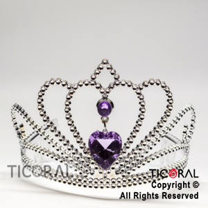 TIARA PLATA CON PIEDRAS LILAS HS7979-2 x 1