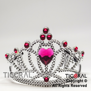 TIARA PLATA CON PIEDRAS FUCSIAS HS7979-3 x 1