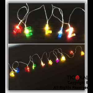 LUZ GUIRNALDA LETRAS FELIZ CUMPLEA?OS MULTICOLOR LED FIJA A PILA HS8561 X 1