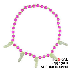 CHAS COLLAR DE PERLAS FUCSIAS CON PENES HS8788 X 1