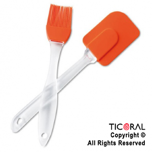 SET ESPATULA Y PINCEL GRANDE SILICONA HS8964 24 CM x 1