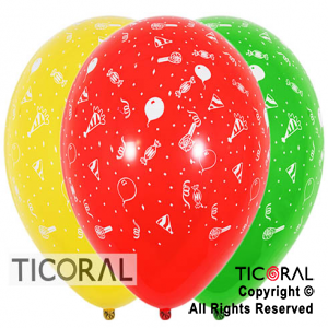 GLOBO SEMPERTEX R12 INF CRISTAL SURTIDO FIESTA x 50