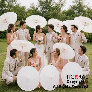 PARAGUAS SOMBRILLA BLANCO DE PAPEL