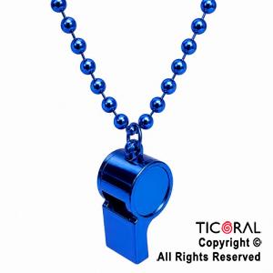 COLGANTE COLLAR DE CUENTAS CON SILBATO AZUL x 1