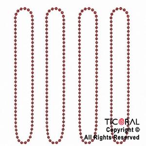 COLGANTE COLLAR DE CUENTAS ROJO SET X 4