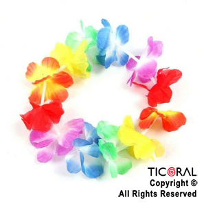 Pulsera hawaiana floreado multicolor x 24