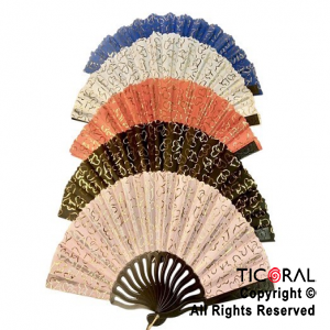 Abanico de tela con stamping colores surtidos x 1
