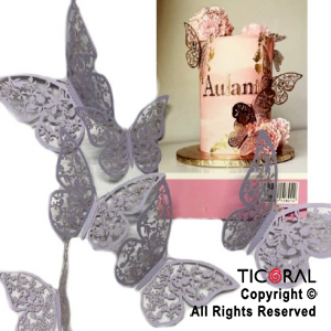 Figura tarta niña comunión cinturón flor lila