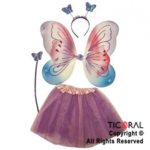 SET MARIPOSA MULTICOLOR 4 PIEZAS x 1