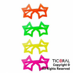 Anteojos estrellas fluo colores surtidos x 12