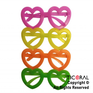 Anteojos corazon fluo colores surtidos x 12