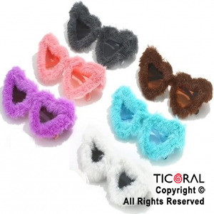 Anteojo corazon peluche colores surtidos x 1