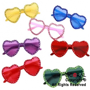 ANTEOJO CORAZON CON BORDE STRASS COLORES SURTIDOS x 1