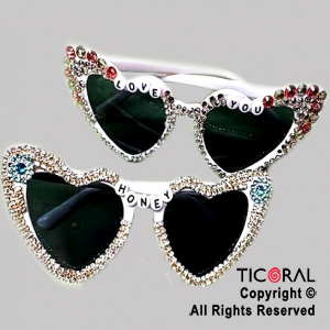 ANTEOJO CORAZON STRASS LOVE YOU HONEYx 1