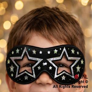 ANTIFAZ HOLOGRAFICO NEGRO Y PLATA ESTRELLAS CARTON x 12 UNIDADES