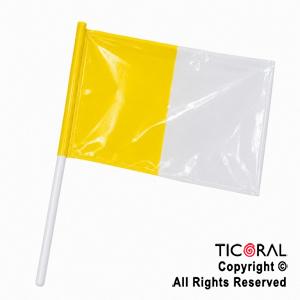BANDERA PLASTICA PAPAL COMUNION 15 X 25CM x 25 UNIDADES