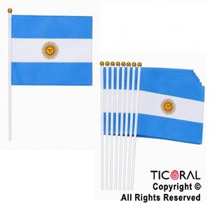 BANDERA TELA ARGENTINA 14 X 19 CM (PACK X 12 UNIDADES)