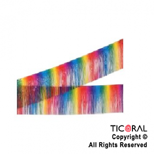 GUIRNALDA BANDERIN FLECOS MULTICOLOR RAINBOW 25 CM X 2 MTS X 1