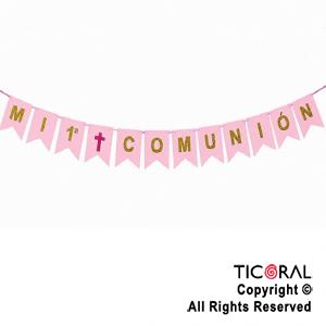 BANDERIN MI 1� COMUNION ROSA (BAMCRS)