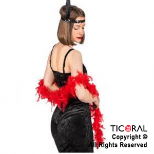 BOA DE PLUMAS ROJO 180 CM x 1