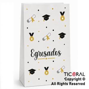 BOLSITA PAPEL EGRESADOS 12.5X24.5CM (PACK X 10 UNIDADES)