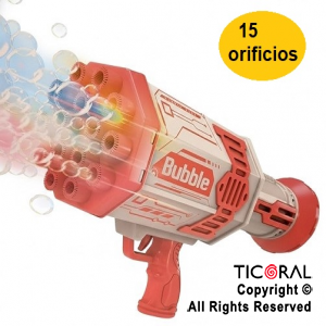 LANZA BURBUJAS BAZOOKA GRANDE CON 15 ORIFICIOS