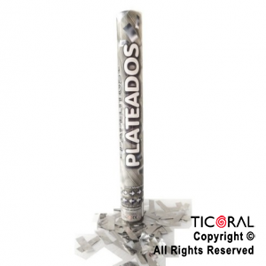 LANZAPAPELITOS 40CM METALIZADO PLATA x 1